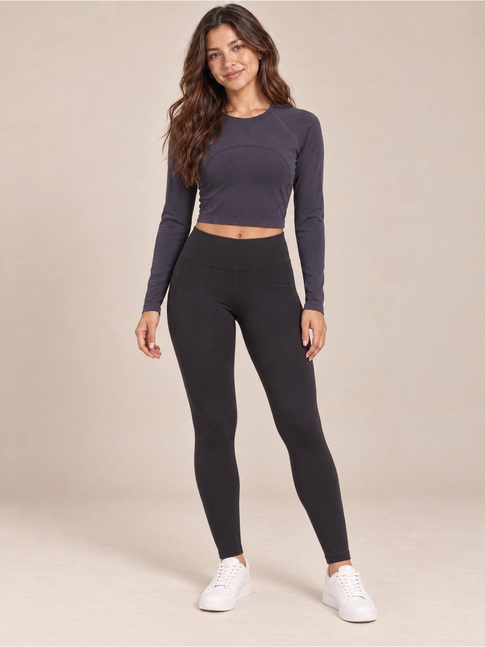 Lululemon Cropped Long Sleeve Athletic Top Purple Size 8